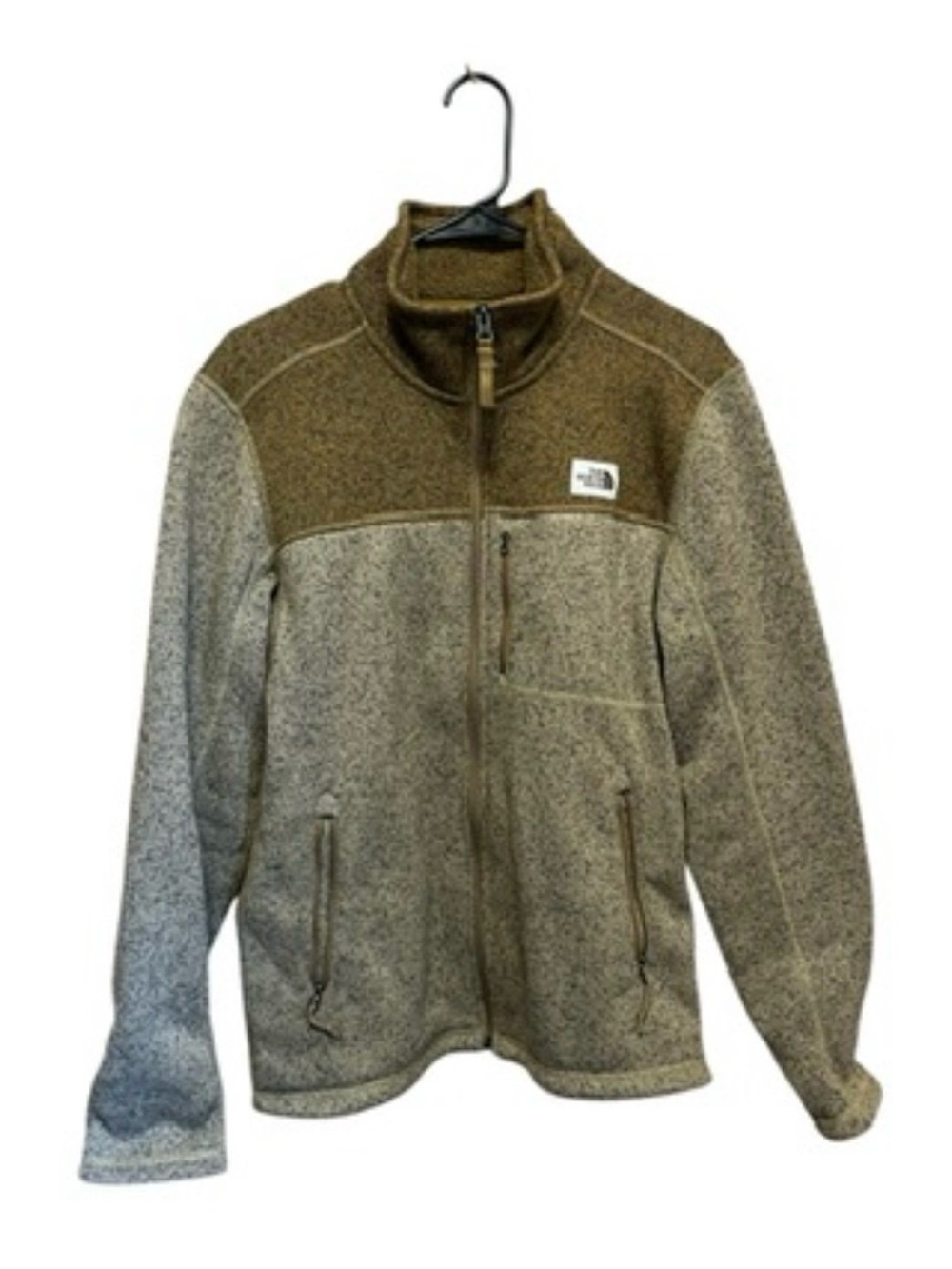 The North Face Two-Tone Tan and Beige Full-Zip Fleece Jacket